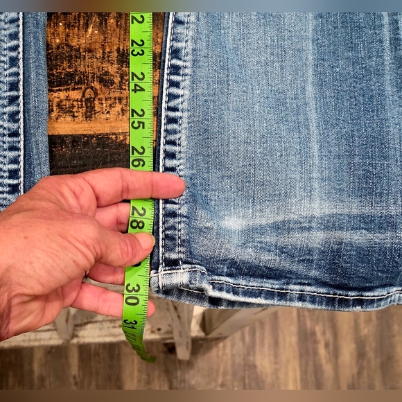 Rock Revival Distressed Blue Flare Jeans - Picture 13 of 13